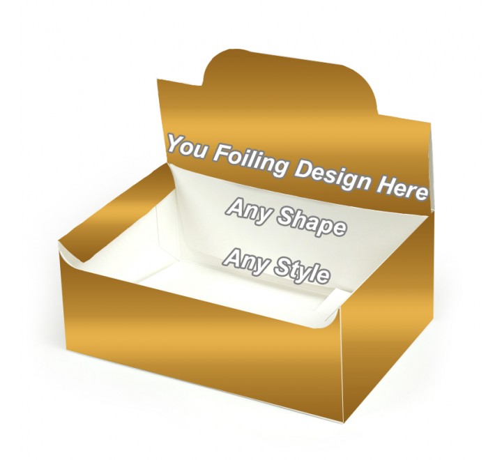 Golden Foiling - Auto Bottom Display Lid Boxes Golden Foiling - Auto Bottom Display Lid Boxes
