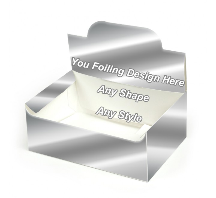 Silver Foiling - Auto Bottom Display Lid Boxes Silver Foiling - Auto Bottom Display Lid Boxes